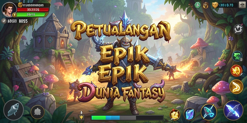 Tampilan gameplay RPG yang mendebarkan dan penuh warna.