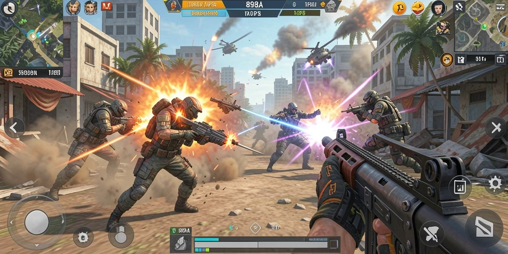 Screenshot 898A menampilkan aksi seru dalam TPS.