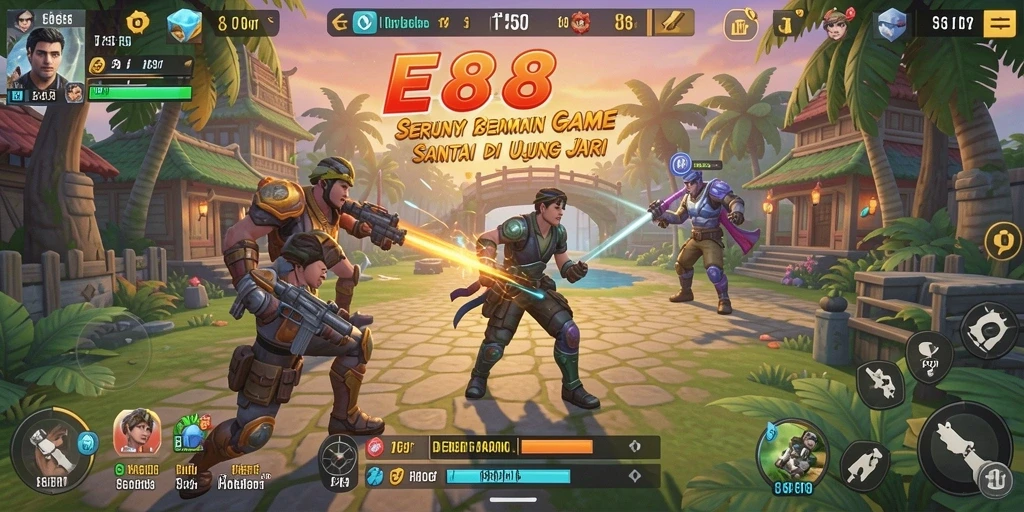 Screenshot E88 menampilkan gameplay yang penuh warna dan interaktif.