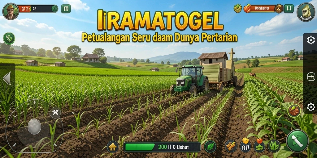 Tangkapan layar menampilkan gameplay seru dari pertanian di IRAMATOGEL.