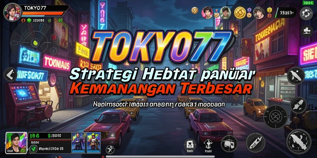 Tangkapan layar gameplay TOKYO77 yang menampilkan strategi pertempuran yang intens.