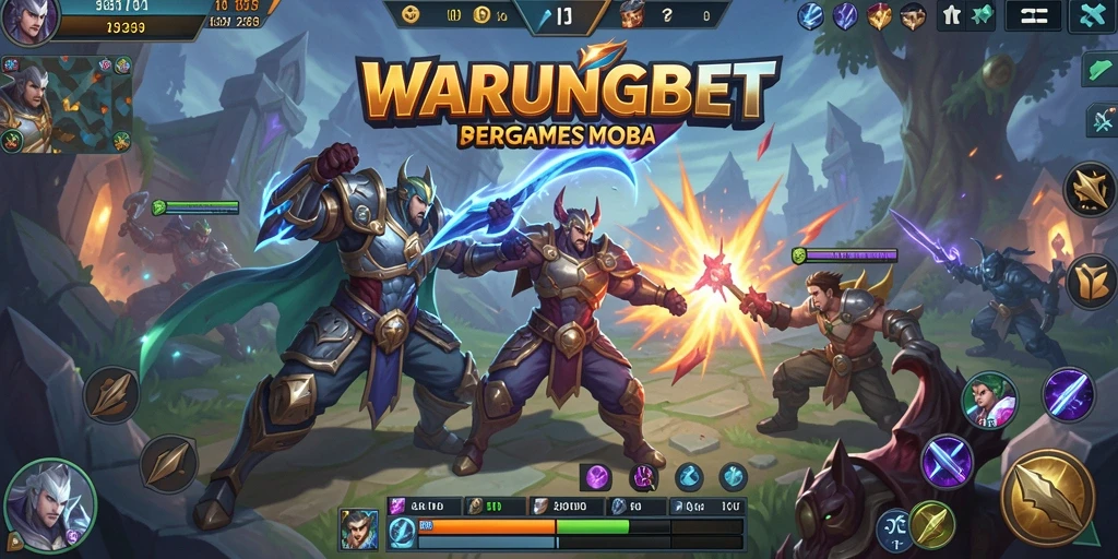 Tampilan seru gameplay WARUNGBET di arena pertempuran.